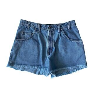 Vintage Levis Silver Tab Baggy Denim Shorts Size 33 Distressed Cut Off